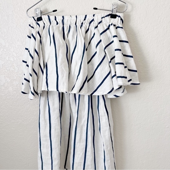 Faithfull the brand striped linen strapless dress size Small - Picture 10 of 15